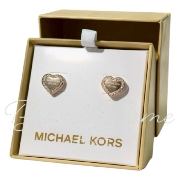 Michael Kors Jewelry - Michael Kors Heritage Rhinestone Heart Stud Earrings